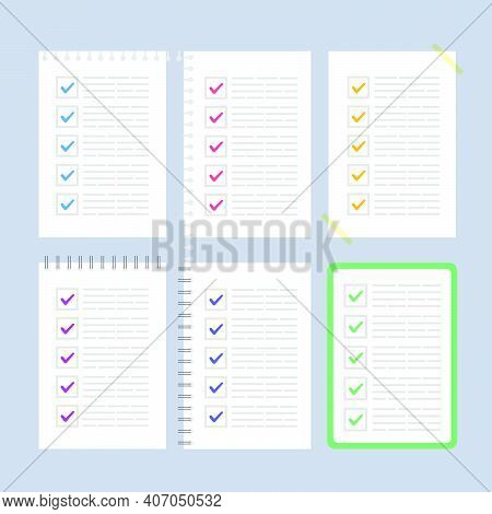 Flat To Do Check List Collection Flat Design