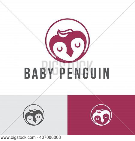 Sleeping Baby Penguin Kid Children Logo Template