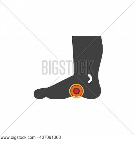 Plantar Fasciitis Vector Icon. Filled Flat Sign For Mobile Concept And Web Design. Heel Foot Pain Gl