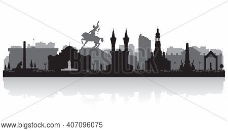 Ufa Russia City Skyline Vector Silhouette Illustration