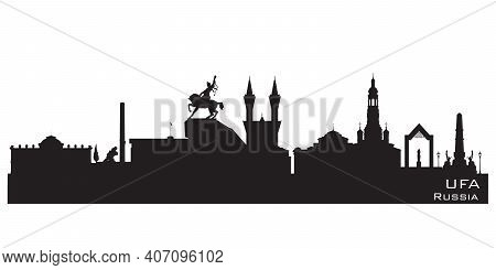 Ufa Russia City Skyline Detailed Vector Silhouette