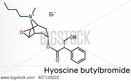 Hyoscine Butylbromide, Scopolamine Butylbromide, Butylscopolamine, Butylhyoscine Molecule. It Is Ant