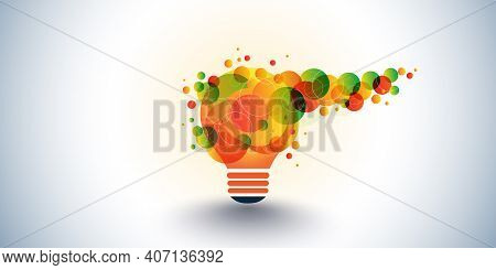 Abstract Ideas, Creativity Concept With Light Blub - Design Template