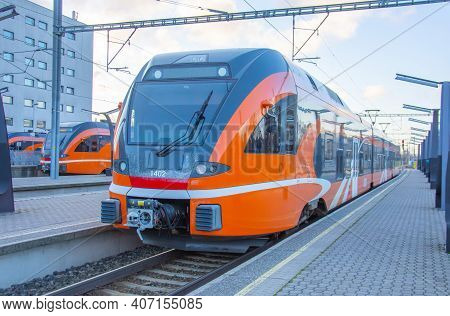 Tallinn Balti Jaam Railway Station. Estonia, Tallinn 30 November 2019.