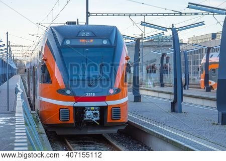 Tallinn Balti Jaam Railway Station. Estonia, Tallinn 30 November 2019.