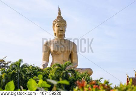 Wat Phikul Thongm Has A Beautiful Large Buddha Image And Is Also An Important Religious Attraction O