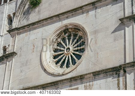 Rose Or Catherine Window, St Marys Church, Crkva Svete Marije, In Zadar, Dalmatia, Croatia