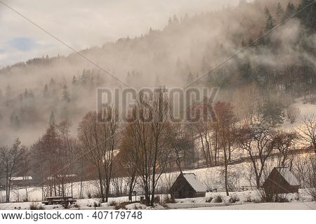 Șicasău Sikaszómezeje Harghita, Romania In Winter Time
