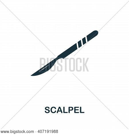 Scalpel Icon. Simple Element From Medical Services Collection. Filled Monochrome Scalpel Icon For Te