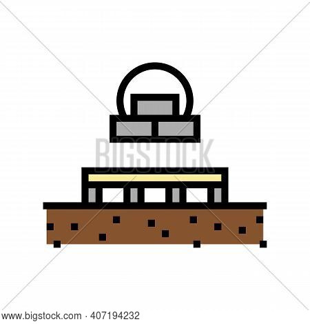 Columnar Foundation Color Icon Vector. Columnar Foundation Sign. Isolated Symbol Illustration
