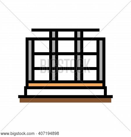 Steel Frame Building Color Icon Vector. Steel Frame Building Sign. Isolated Symbol Illustration
