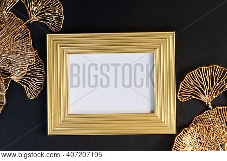 Black And Gold Mok Up Frame, 20s Modern And Art Deco Style