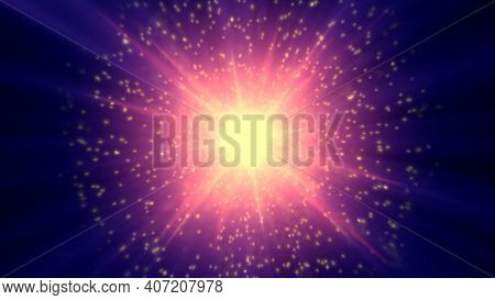 Bright Light Glare Of Sunshine And Sun Rays Shining Illustration