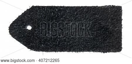 Seamy Side Of Black Leather Swatch Isolated On White Background