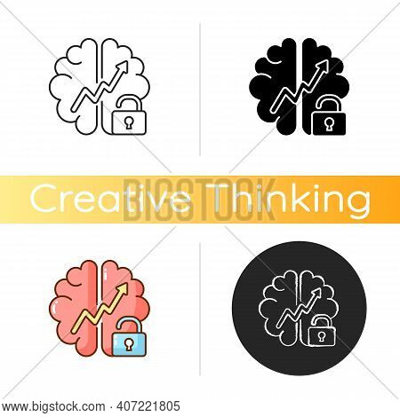 Growth Mindset Icon. Creative Thinking Idea. Brainstorm And Teamwork. Broadening Horizons. Improving