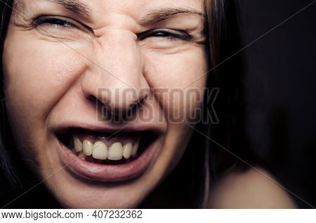 Mental Health Concept. Emotional Crying Womans Portrait