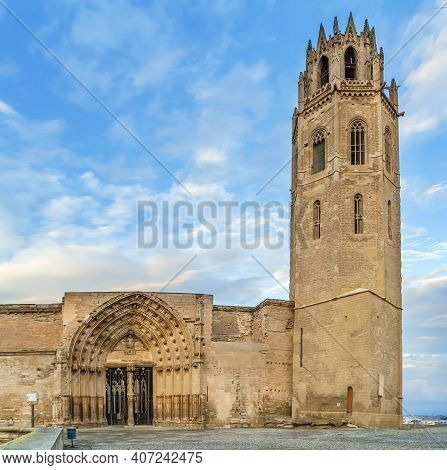 Cathedral Of St. Mary Of La Seu Vella Is The Former Cathedral Church Of The Roman Catholic Diocese O