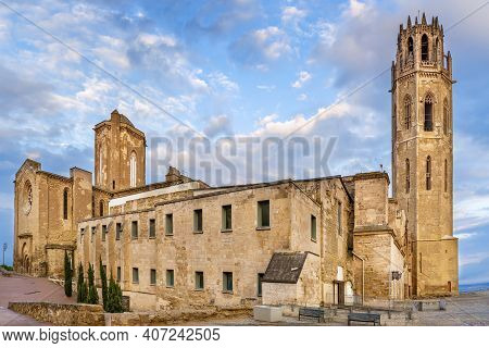 Cathedral Of St. Mary Of La Seu Vella Is The Former Cathedral Church Of The Roman Catholic Diocese O
