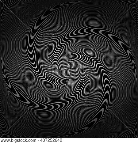 Abstract Vortex Circular Movement Illusion. Vector Art.