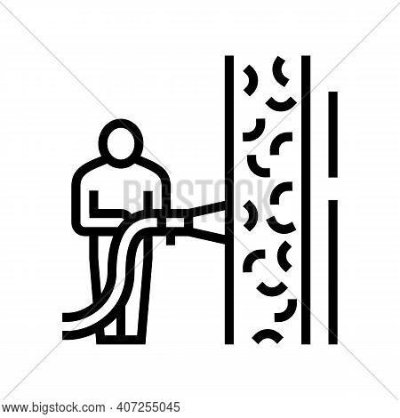 Ecowool Insulation Line Icon Vector. Ecowool Insulation Sign. Isolated Contour Symbol Black Illustra