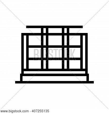 Steel Frame Building Line Icon Vector. Steel Frame Building Sign. Isolated Contour Symbol Black Illu