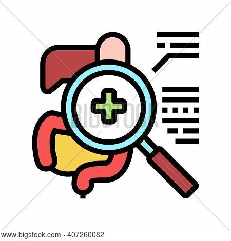Examining Digestion System Color Icon Vector. Examining Digestion System Sign. Isolated Symbol Illus