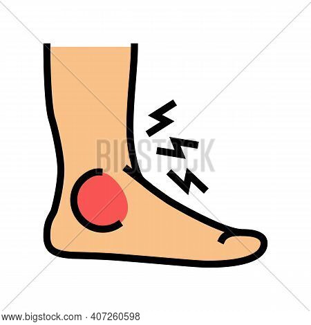 Foot Gout Pain Symptom Color Icon Vector. Foot Gout Pain Symptom Sign. Isolated Symbol Illustration