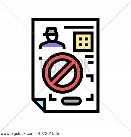 Denial Allowance Color Icon Vector. Denial Allowance Sign. Isolated Symbol Illustration