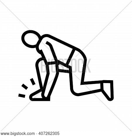 Human Leg Pain Gout Symptom Line Icon Vector. Human Leg Pain Gout Symptom Sign. Isolated Contour Sym