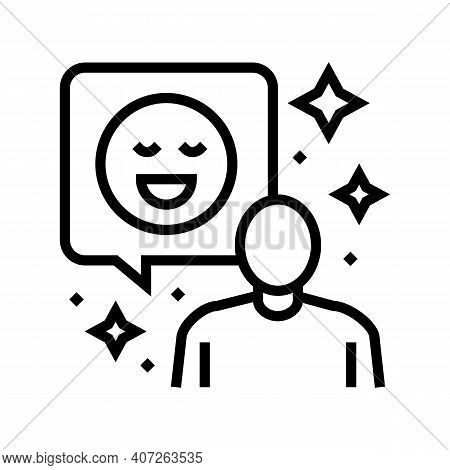 Positive Attitude Soft Skill Line Icon Vector. Positive Attitude Soft Skill Sign. Isolated Contour S