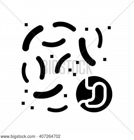 Bacteria Or Fungus Of Digestion System Glyph Icon Vector. Bacteria Or Fungus Of Digestion System Sig