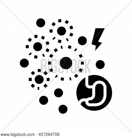 Infection Digestion System Glyph Icon Vector. Infection Digestion System Sign. Isolated Contour Symb