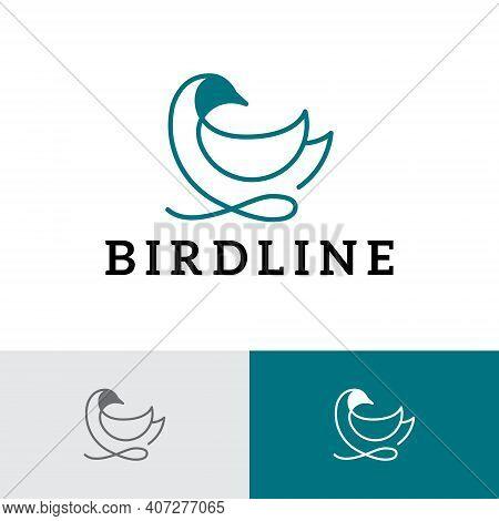 Bird Nest Simple Line Style Logo Template