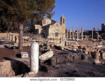 St Pauls Pillar and Basilica, Paphos, Cyprus.
