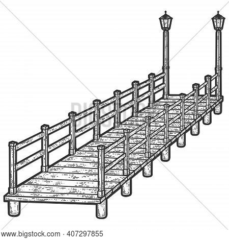 Berth Isolated On White Background. Engraving Vector Illustration.