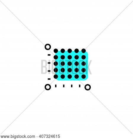 Icon Plot Area In Acres, Square Metres, Kilometres. Vector Dimension Area Size Pictogram