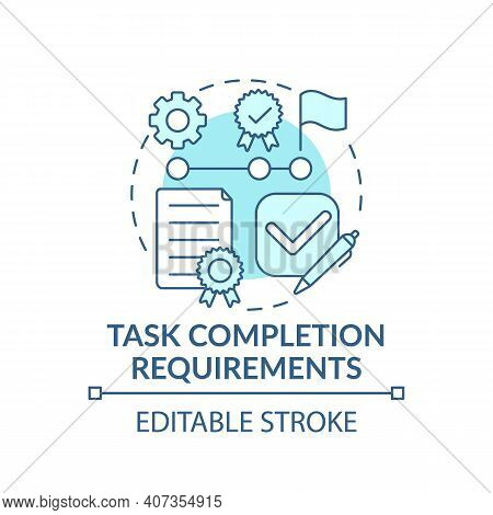 Learning Task Completion Requirements Concept Icon. Adaptation Tips For Newbie. Test Work For Potent