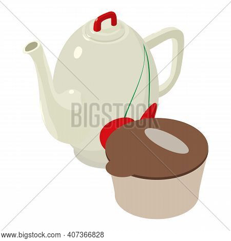 Fruit Tea Icon. Isometric Illustration Of Fruit Tea Vector Icon For Web