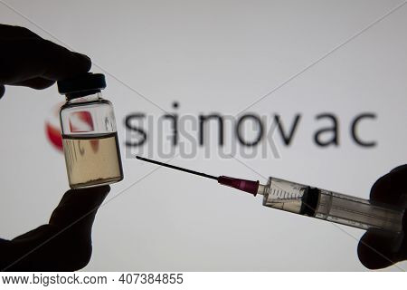 Oxford, Uk - February 2020: Sinovac Company Chinese Based Coronavirus Vaccine