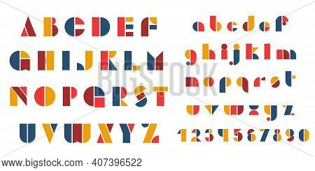Bauhaus Letters And Numbers Set. Modern Typography. Font For Events, Promotions, Logos, Banner, Mono