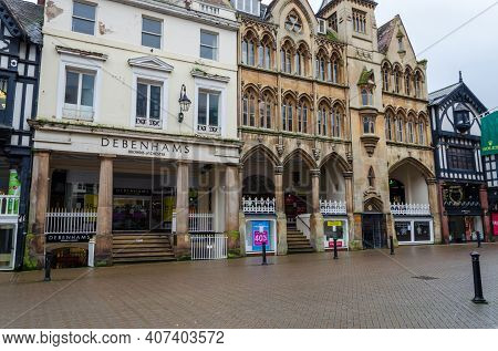 Chester; Uk: Jan 29, 2021: The Debenhams Department Store On Eastgate Street Was The Only Shop In Th