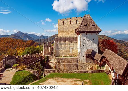 Medieval Old Castle In Celje City, Slovenia. Travel Outdoor Touristic Background