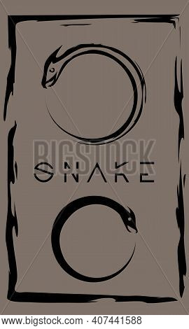 Drawing Of Ouroboros In Primitive Ancient Style, Year Of Snake, Chinese Calendar