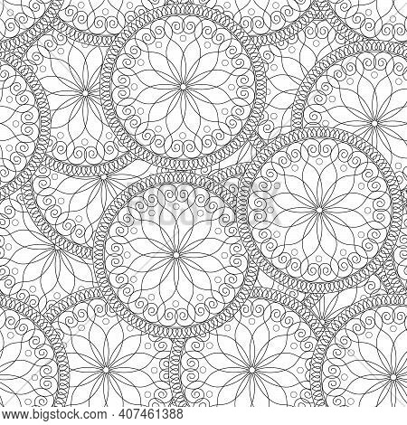 Seamless Mandala Pattern For Textile Things Or Coloring