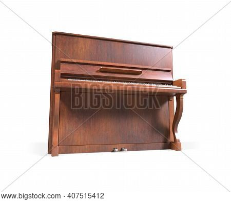 Piano, Grand Piano Percussion Music Instrument Isolated On White Background 3d Rendering
