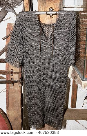 Ancient Chain Mail, Woven From Steel Rings.