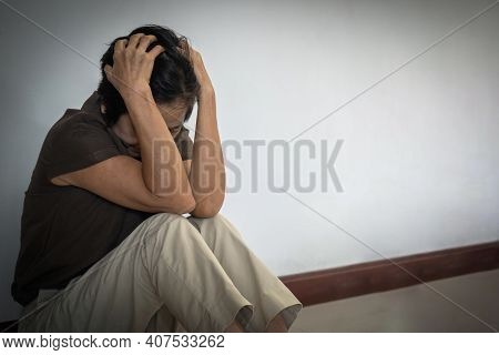 Dementia, Alzheimer's Disease Elderly Senior Patient (old Aged Women) With Depression, Mental Stress