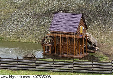 Decorative Pond In The Park On The Outskirts Of The Village Trudarmeyskiy, Kemerovo Region-kuzbass