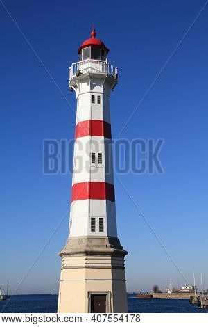 Malmo City, Sweden - The Lighthouse. City In Scania County (skane In Swedish) And Oresund Region.