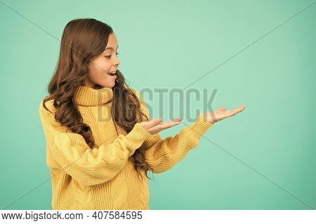 Look Here Copy Space. Positivity Concept. Emotional Baby. Positive Child. Positive Attitude To Life.